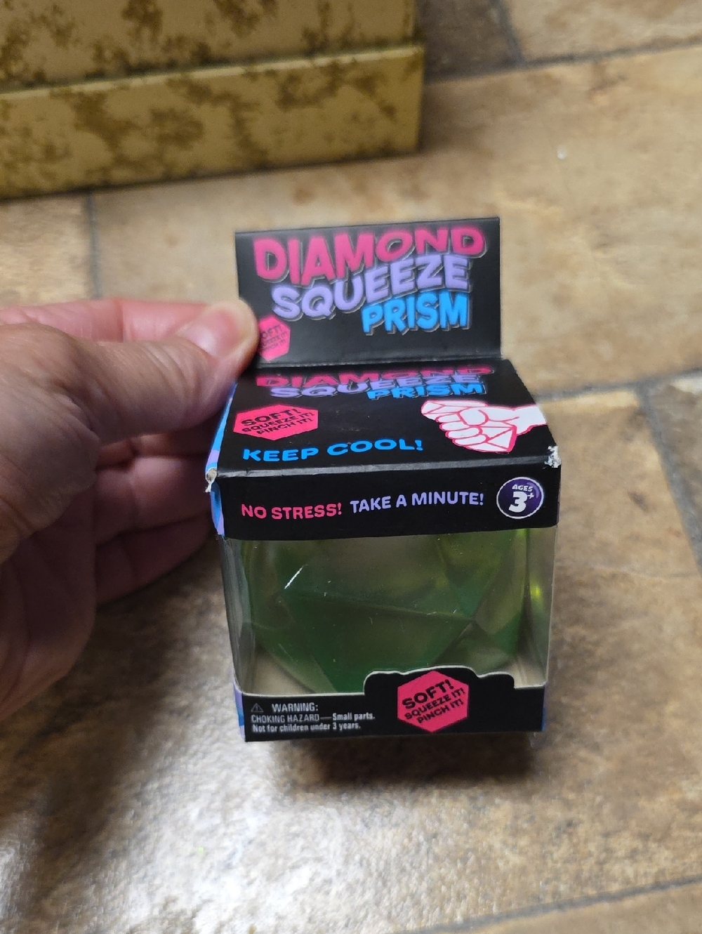 NEW Diamond Squeeze Prism Squishie - Lime Green